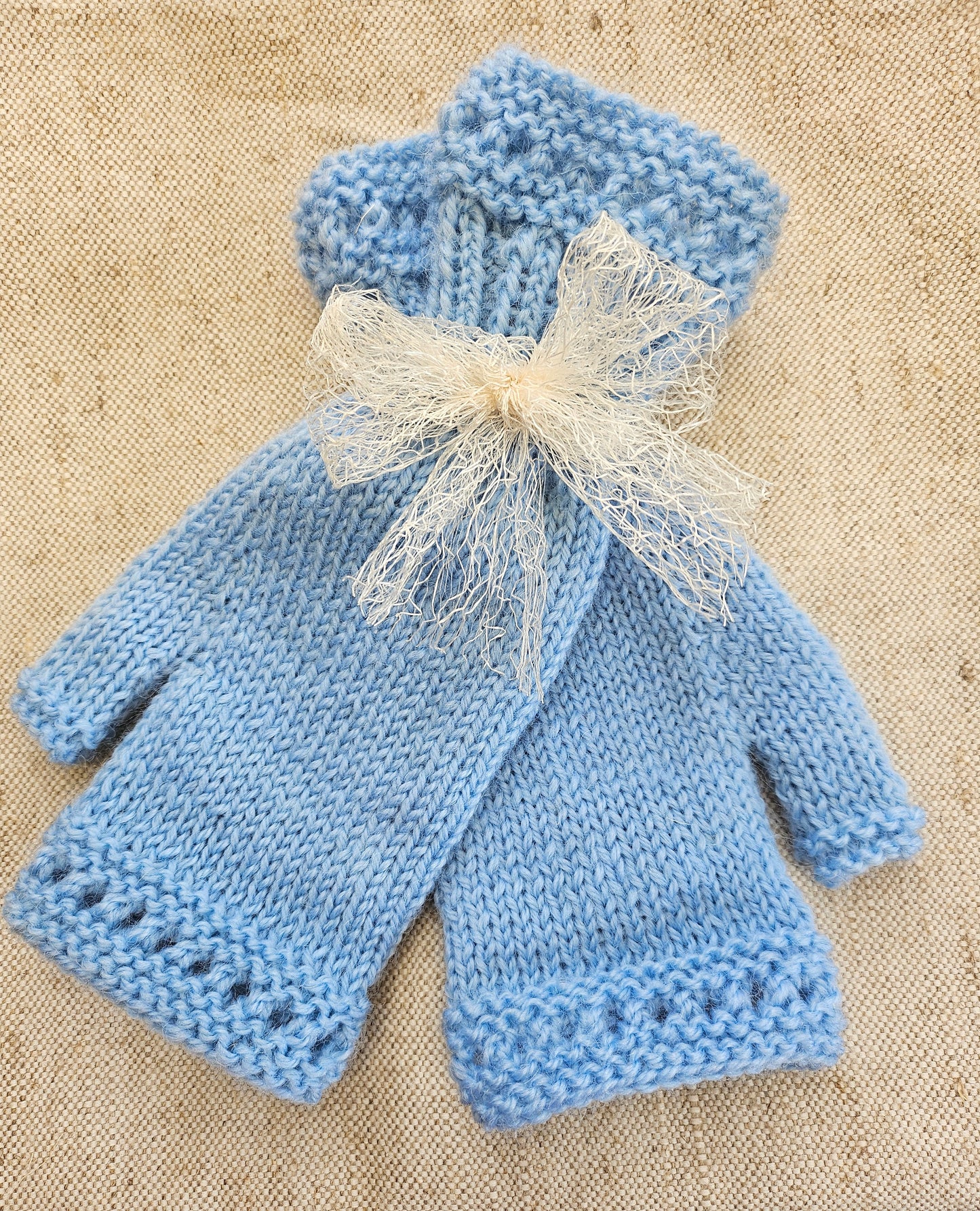 Blue Fingerless Gloves