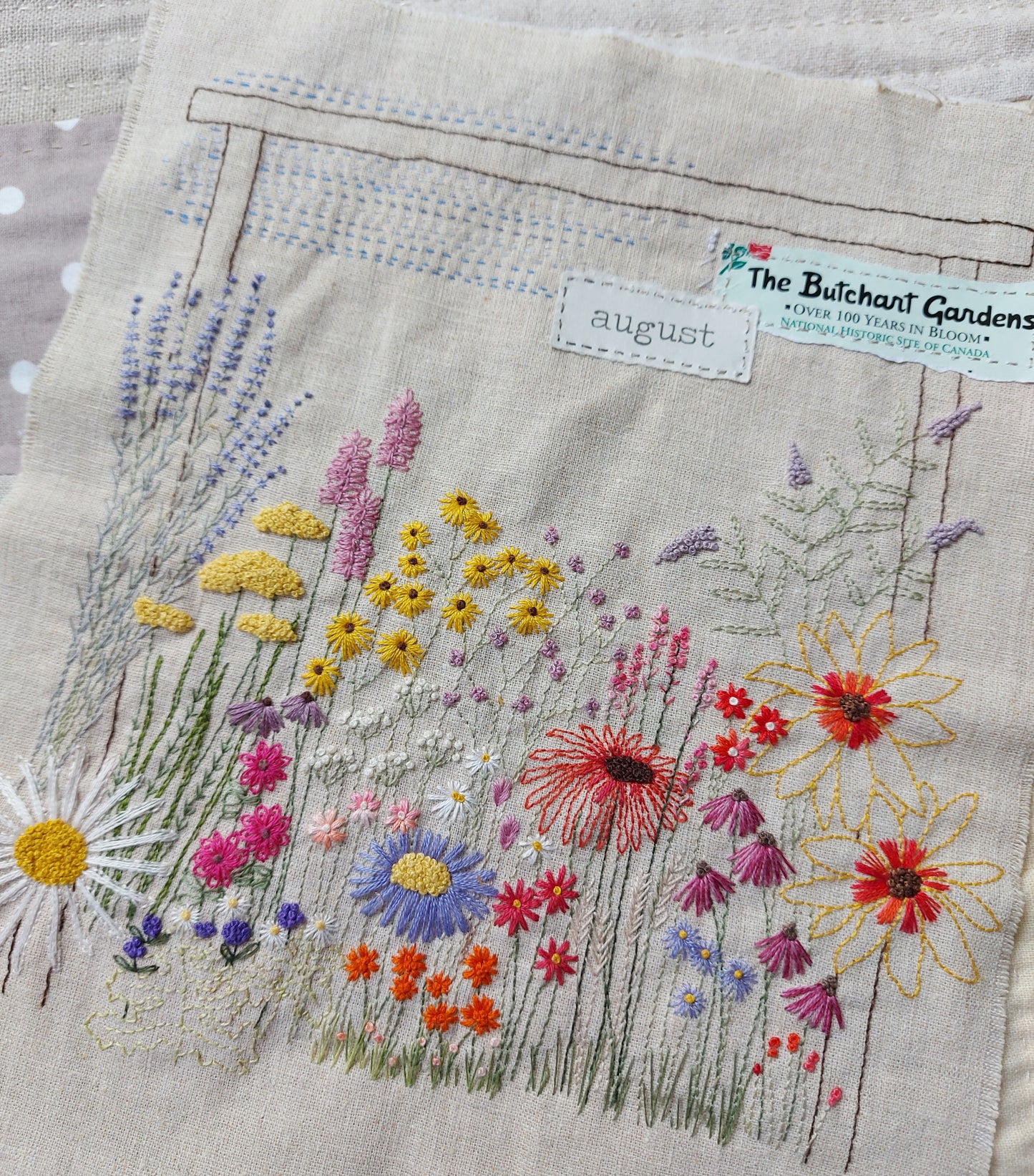 Le Jardin Stitchery Pattern