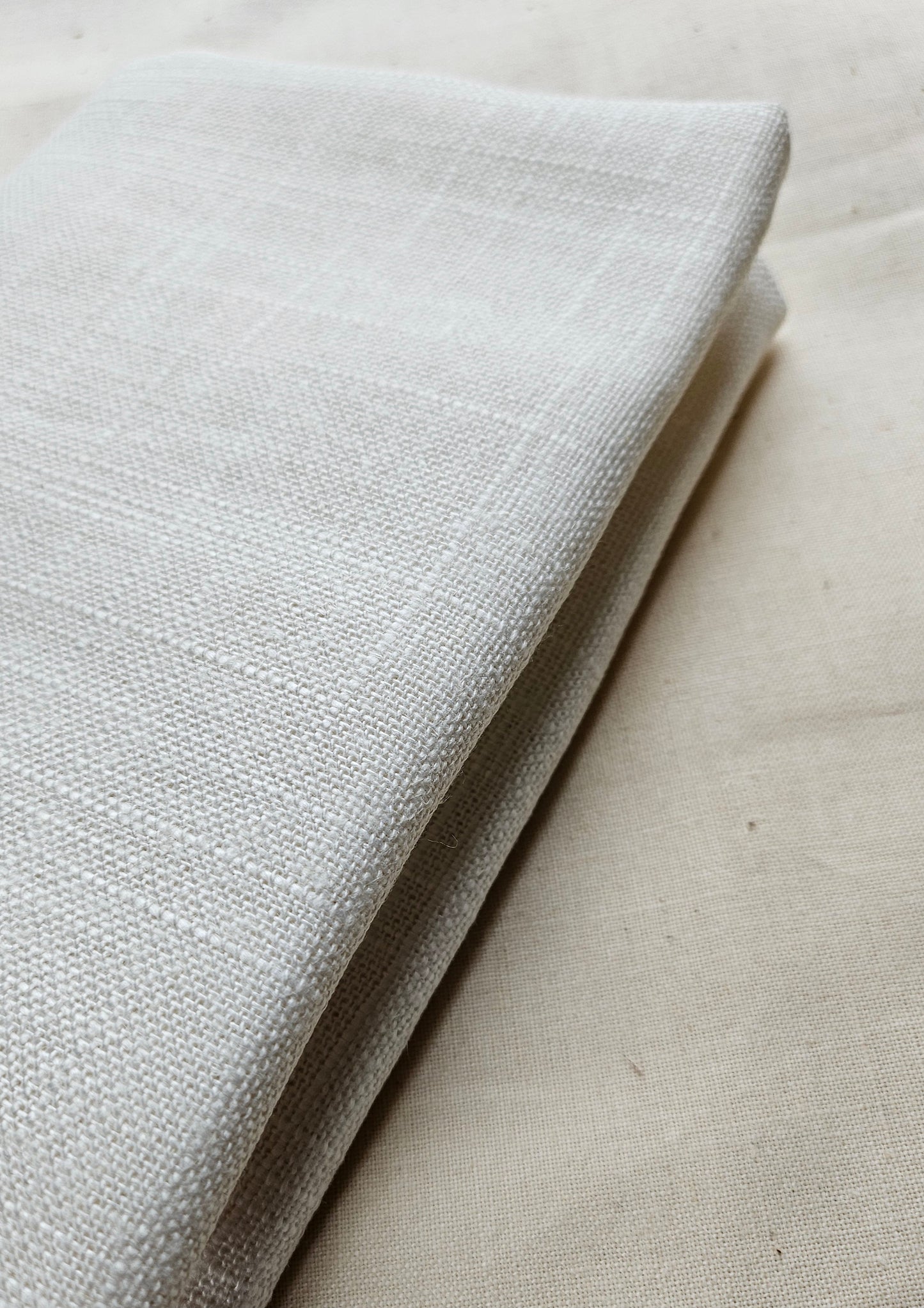 Pure Linen Fabric - Cream 1/4