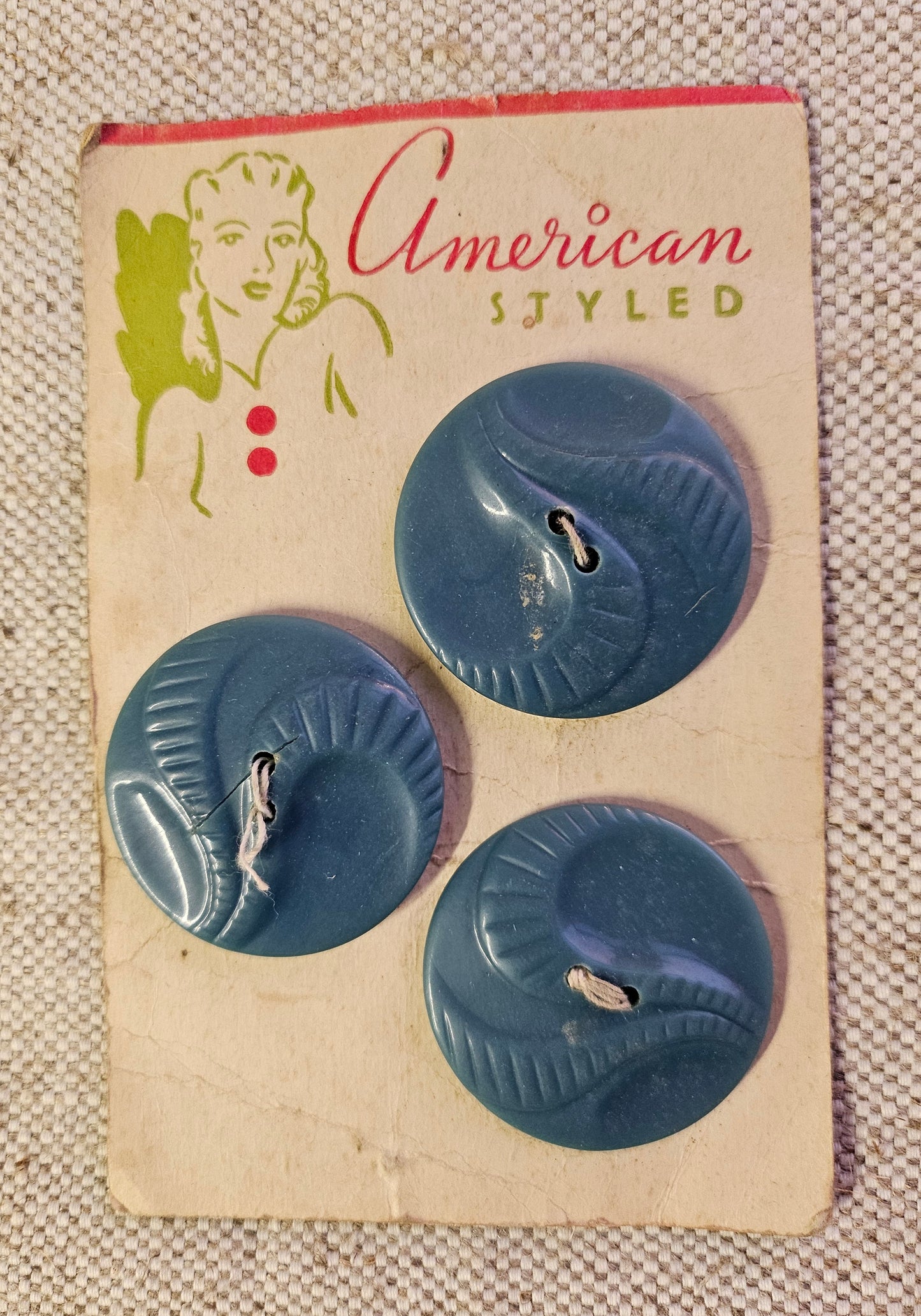 Vintage Buttons - Blue American Styled