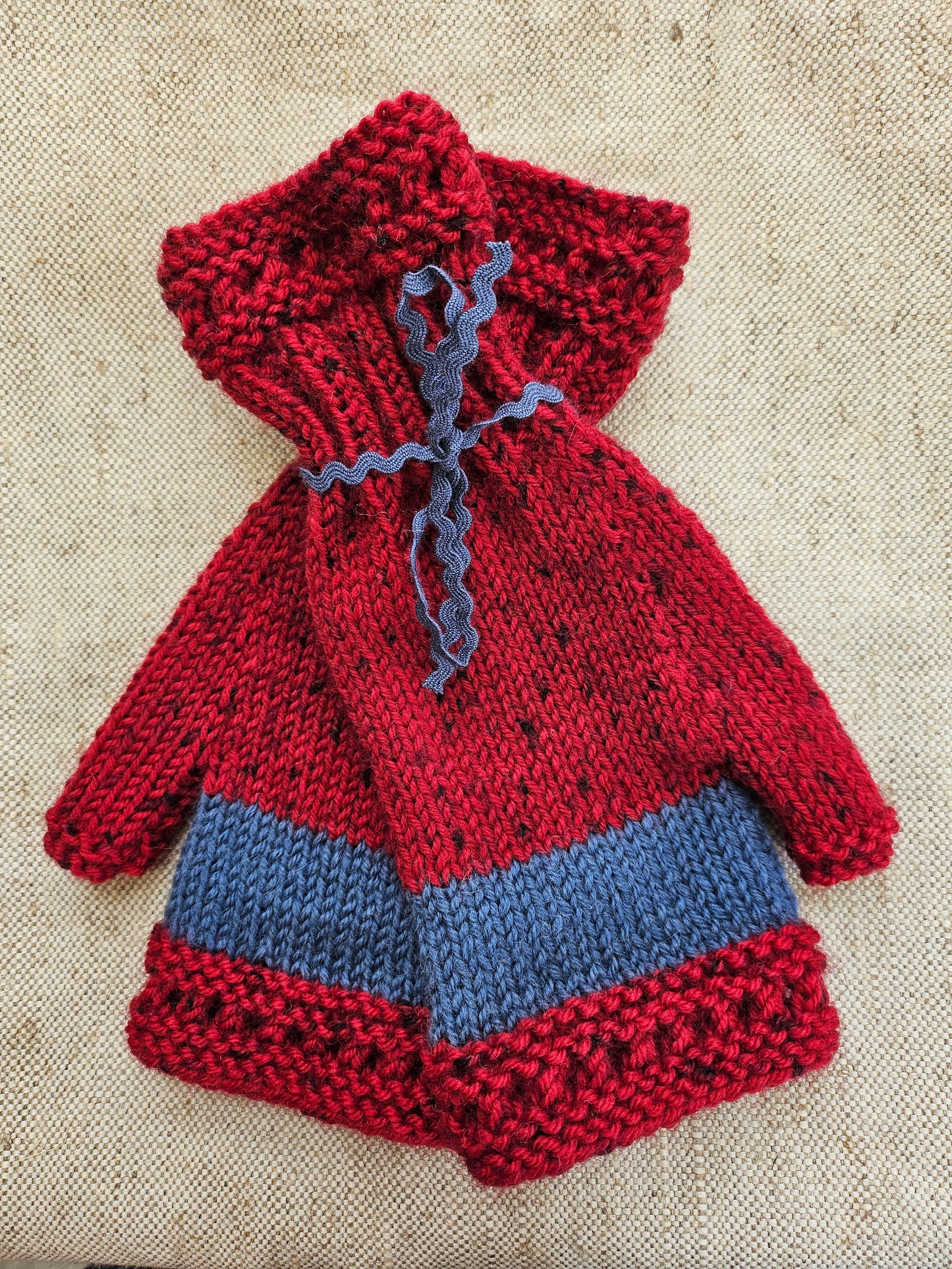 Blue/Red Fingerless Gloves