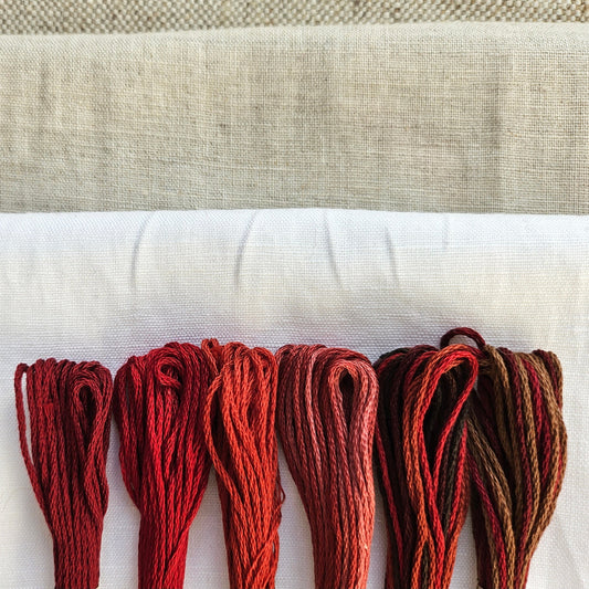 Linen and Thread Stash Builder - White/Red